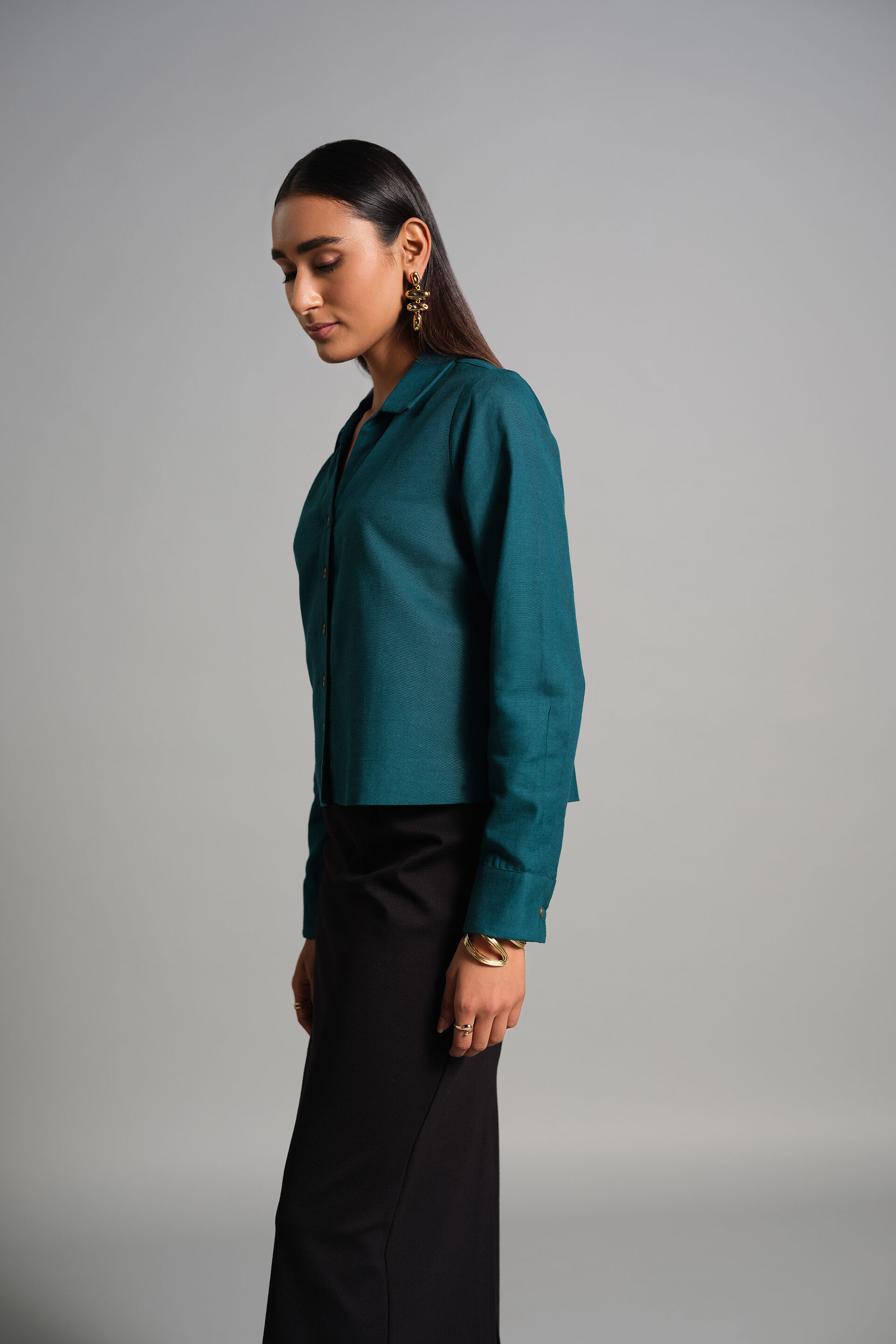 Ilana Shirt, Teal, image 3